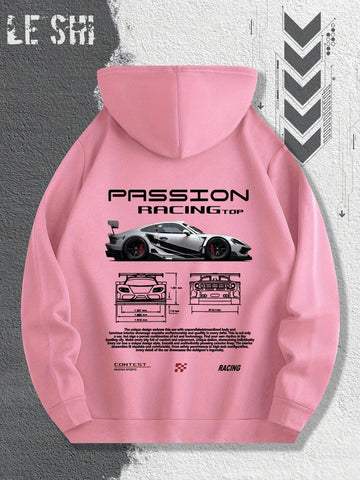 Men'S Passionate Racing Graphic Hoodie Featuring Race Cars and Sports Car Illustrations, Perfect for Everyday Wear - Zen Fit Plus