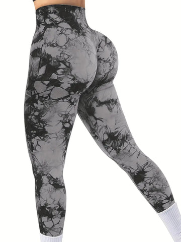 Women's Tie-Dye Seamless Peach Butt High Waist Butt Pants Stretch Fitness Yoga Pants Zen fit plus