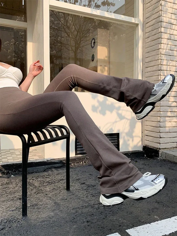 High Waisted Compression Without Awkward Lines Micro Flared Yoga Outdoor Wear Seamless Elastic Fitness Pants Lifting Leggings - Zen Fit Plus