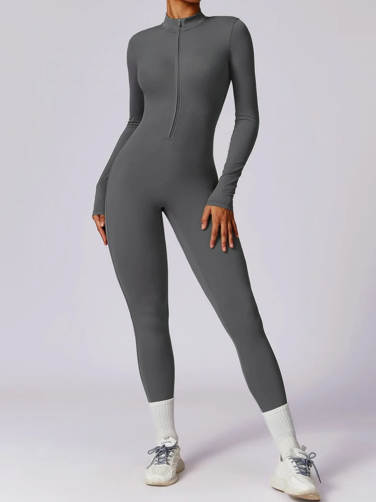 Summer Zipper Workout Jumpsuit Sports Overalls Women Gym Clothing Running Fitness Suits Gym Tracksuit Short Sportswear Yoga Set Zen fit plus