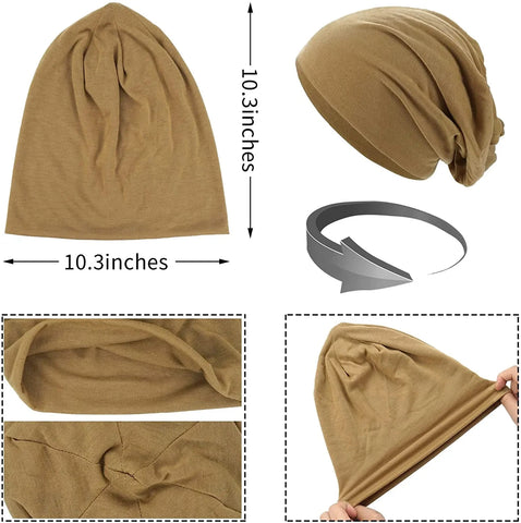 1Pack Solid Color Unisex Men Women Slouchy Beanie Hip-Hop Soft Cotton Cap Lightweight Running Beanie Adult Dwarf Hat Zen Fit Plus