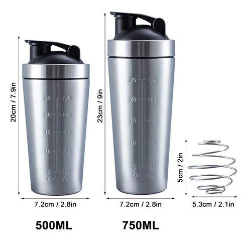 Stainless Steel Protein Shaker Cup Portable Fitness Sports Mug Nutrition Shakers Cup Water Bottles Water Cup Portable Shakers - Zen Fit Plus