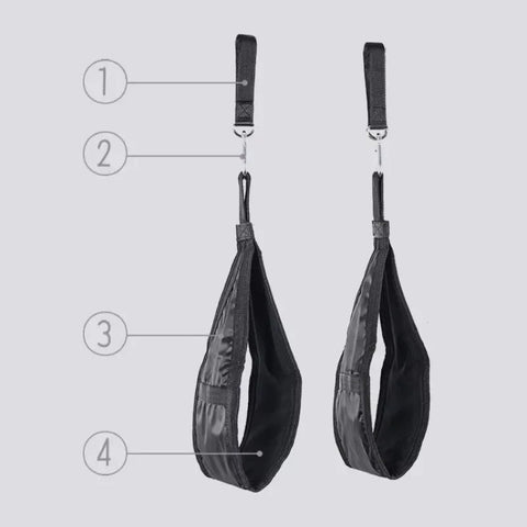 Fitness AB Sling Straps Suspension Rip-Resistant Heavy Duty Pair for Pull Up Bar Hanging Leg Raiser Home Gym Fitness Equipment Zen Fit Plus