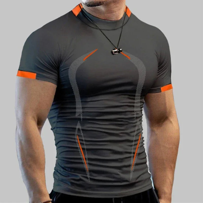 Men Compression Gym t Shirt Short Sleeve Bodybuilding Fitness Top Tee Man Quick Dry Running Sport t Shirts Male Gym Sportswear - Zen Fit Plus