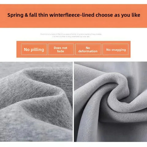 Thickened Fleece Cotton Hoodie Unisex Oversized round Neck Solid Color Couple's Sweatshirt Versatile Autumn Winter New Arrival - Zen Fit Plus