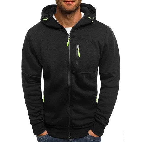 Men's Hoodies Long Sleeve Sweatshirt Zipper Design Hooded Sweatshirt for Men Clothing Sportswear Slim Fit Casual Jacket - Zen Fit Plus
