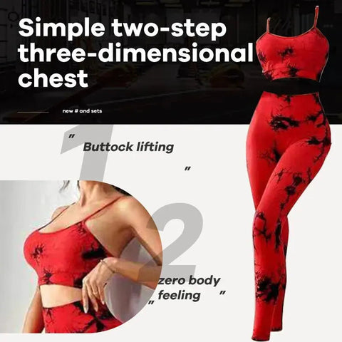 Tie Dye Yoga Women's Tracksuit Fitness Yoga Sets Sportswear Workout Bra+High Waist Leggings Gym Clothing Seamless Sports Suits Zen fit plus