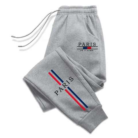 Men's Four Season Casual Sports Jogging Pants Male Urban Fashion Trousers High Quality Paris Printed Home Outdoor Sweatpants Zen fit plus