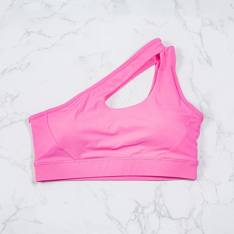 DIAS FIT JOY Women One Shoulder Sports Bras Yoga Top Vest Yoga Gym outdoor sport Running Fitness Underwear Zen fit plus