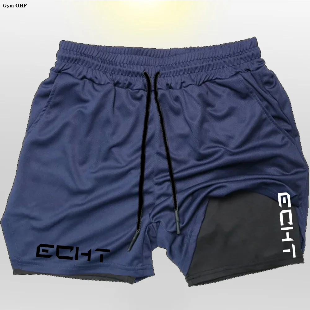 Running Shorts Men Fitness Gym Training 2 in 1 Sports Shorts Quick Dry Workout Jogging Double Deck Short Pant Zen fit plus