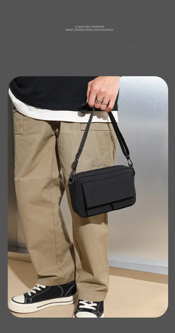 Minimalist Black Shoulder Bag Retro Male Nylon Crossbody Bags Men's Small Messenger Bag for Men Suitable for Daily Use - Zen Fit Plus