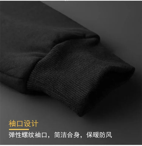 Winter Lambswool Coats Thicken Warm Jackets Long Sleeve Zipper Hoodies Casual Sports Fleece Black Coat Hooded Men Women Jacket - Zen Fit Plus