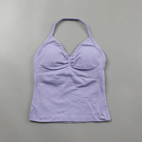 Impact Longline Strappy Top Women Seamless Yoga Tank Tops Ruched Backless Gym Clothes Workout Sleeveless Shirts With Buit In Bra Zen fit plus