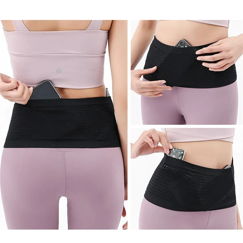 Seamless Invisible Running Waist Belt Bag Gym Bags Lightweight Invisible Mobile Phone Bags Portable Elastic Run Cycling Bag - Zen Fit Plus