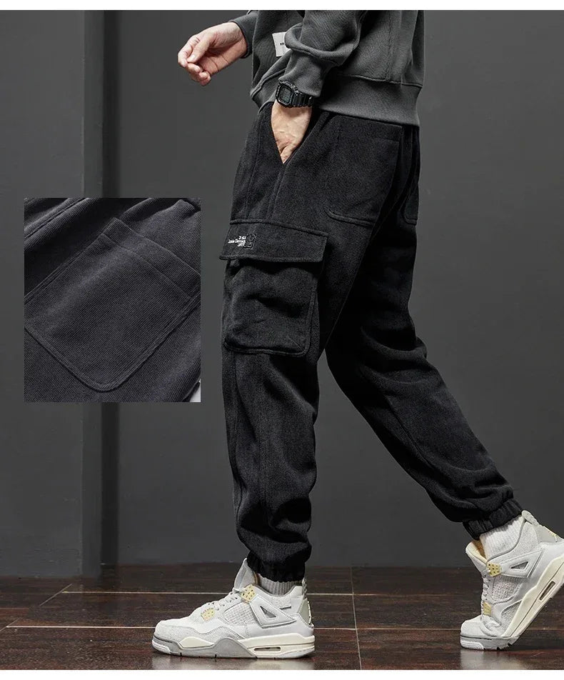 Spring Autumn New Style Elastic Waist Casual Pants for Men Stretch Straight Drawstring Harem Jogging Sports Long Pants Male - Zen Fit Plus