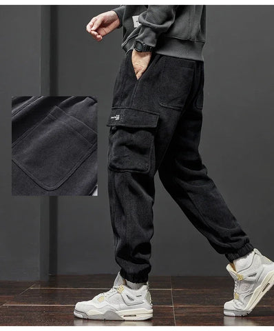 Spring Autumn New Style Elastic Waist Casual Pants for Men Stretch Straight Drawstring Harem Jogging Sports Long Pants Male - Zen Fit Plus