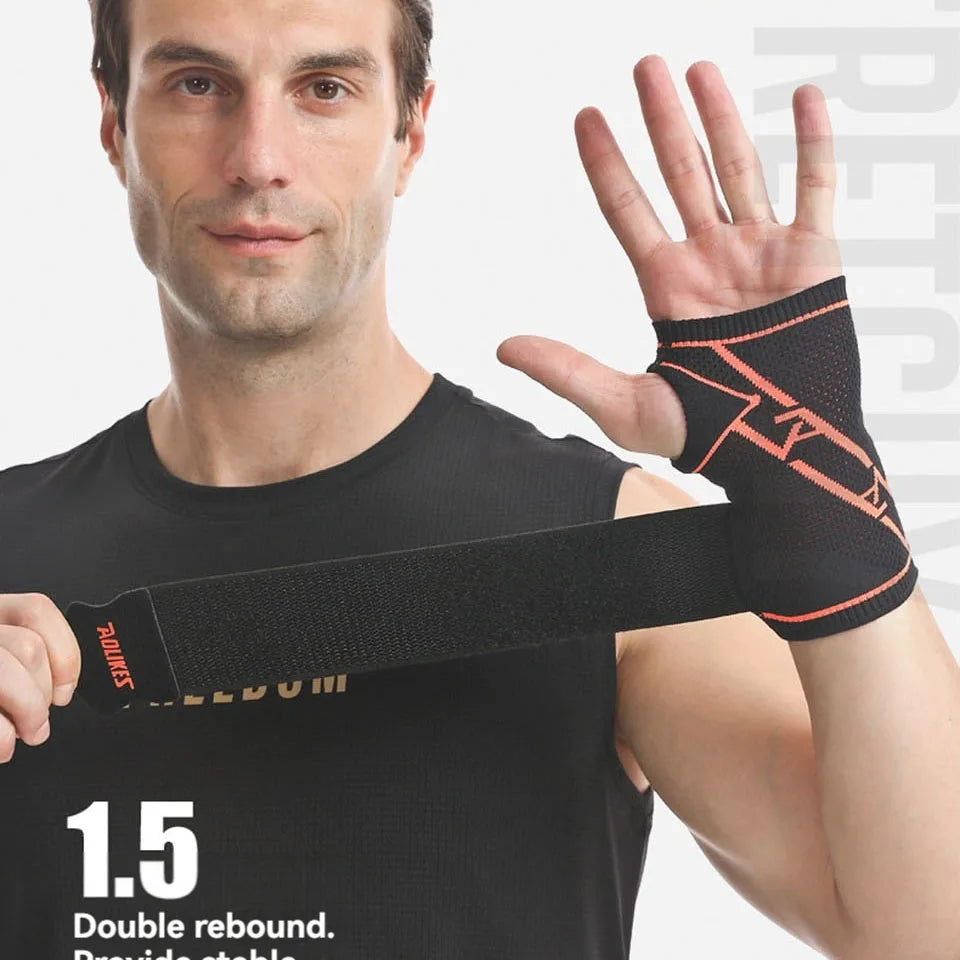 AOLIKES 1PC Wrist Guard Support Arthritis Gloves Sprain Band Elastic Bandage Wrist Protector Hand Brace Elastic Sports Wristband Zen fit plus