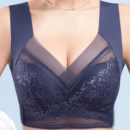 L-6L Women Large Bra Push Up Ice Silk Seamless upper Bralette Lace Wireless Summer Bras Plus Size Top Lingerie Underwear 15019 Zen fit plus