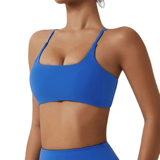 NCLAGEN Ladies Sports Bra Sexy Criss Cross Straps Back High Support Impact Yoga Underwear Running Fitness Gym Padded Bralette Zen fit plus