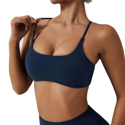 NCLAGEN Ladies Sports Bra Sexy Criss Cross Straps Back High Support Impact Yoga Underwear Running Fitness Gym Padded Bralette Zen fit plus