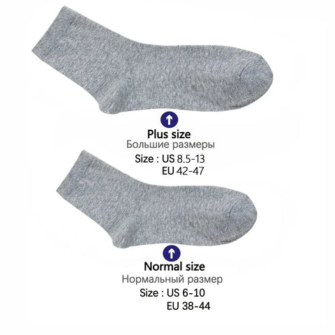 10 Pairs Men's Cotton Socks New Style Black Business Men Socks Soft Breathable Summer Winter for Male Socks Plus Size 38-47 - Zen Fit Plus