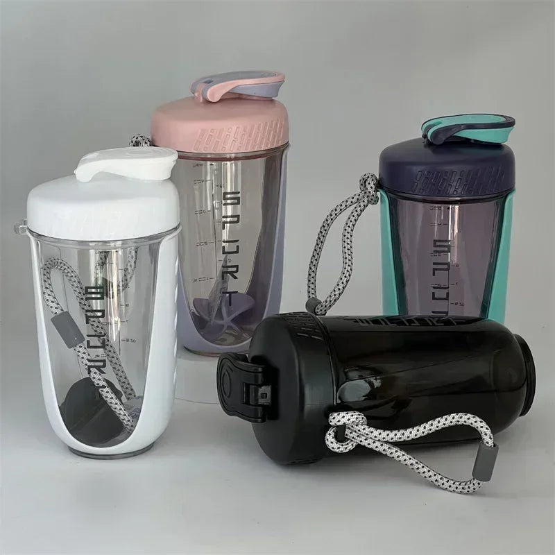 590ML Blender Shaker Bottle with Stirring Ball Protein Powder Shake Cup Plastic Mixing Cup Body Building Exercise Bottle Zen fit plus