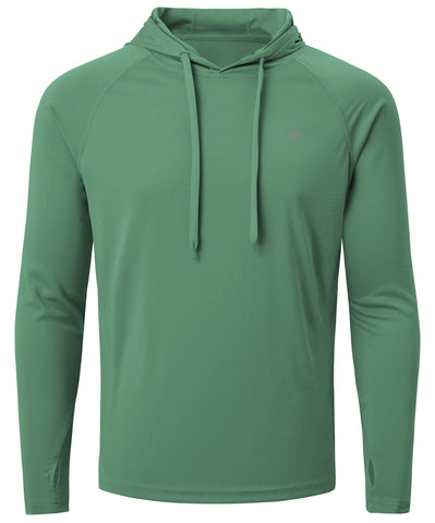 Summer Men's Long Sleeve UPF 50+ Hoodie Shirts, Rash Guard Quick Dry Lightweight T-shirt for Outdoor Jogger Sport Pullover Zen fit plus