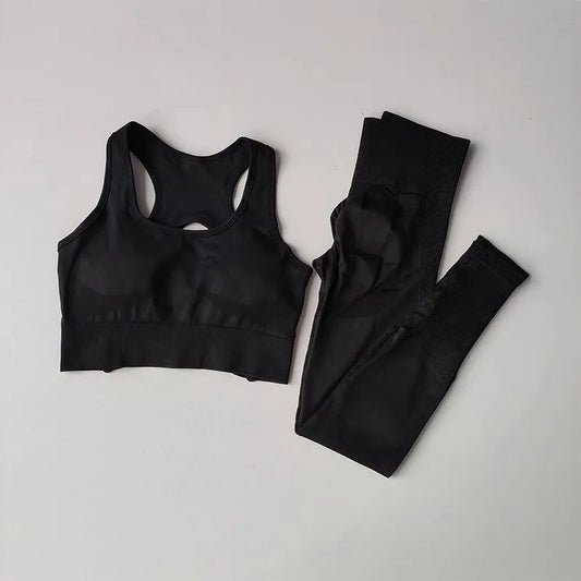 Women's tracksuit Fitness Suit Yoga Sets Sportswear Workout Sports Bra+High Waist Leggings Gym Clothing Seamless Sports Suits Zen fit plus