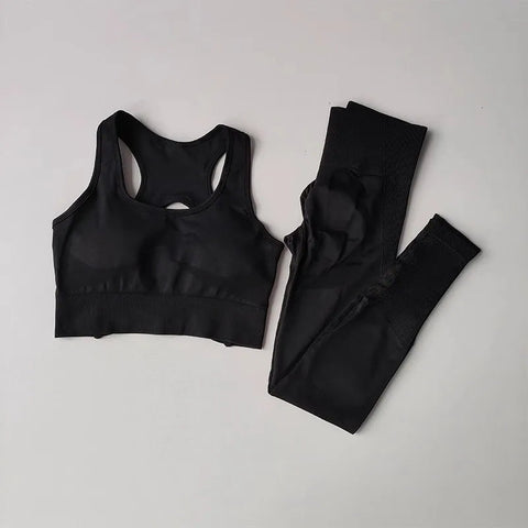 Women's tracksuit Fitness Suit Yoga Sets Sportswear Workout Sports Bra+High Waist Leggings Gym Clothing Seamless Sports Suits Zen fit plus