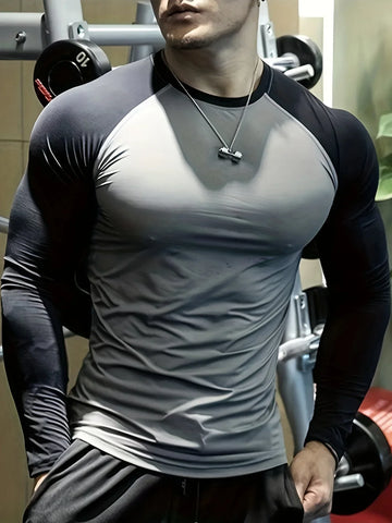 Men's quick drying soccer and basketball tight fitting top, high elasticity cycling compression training suit - Zen Fit Plus