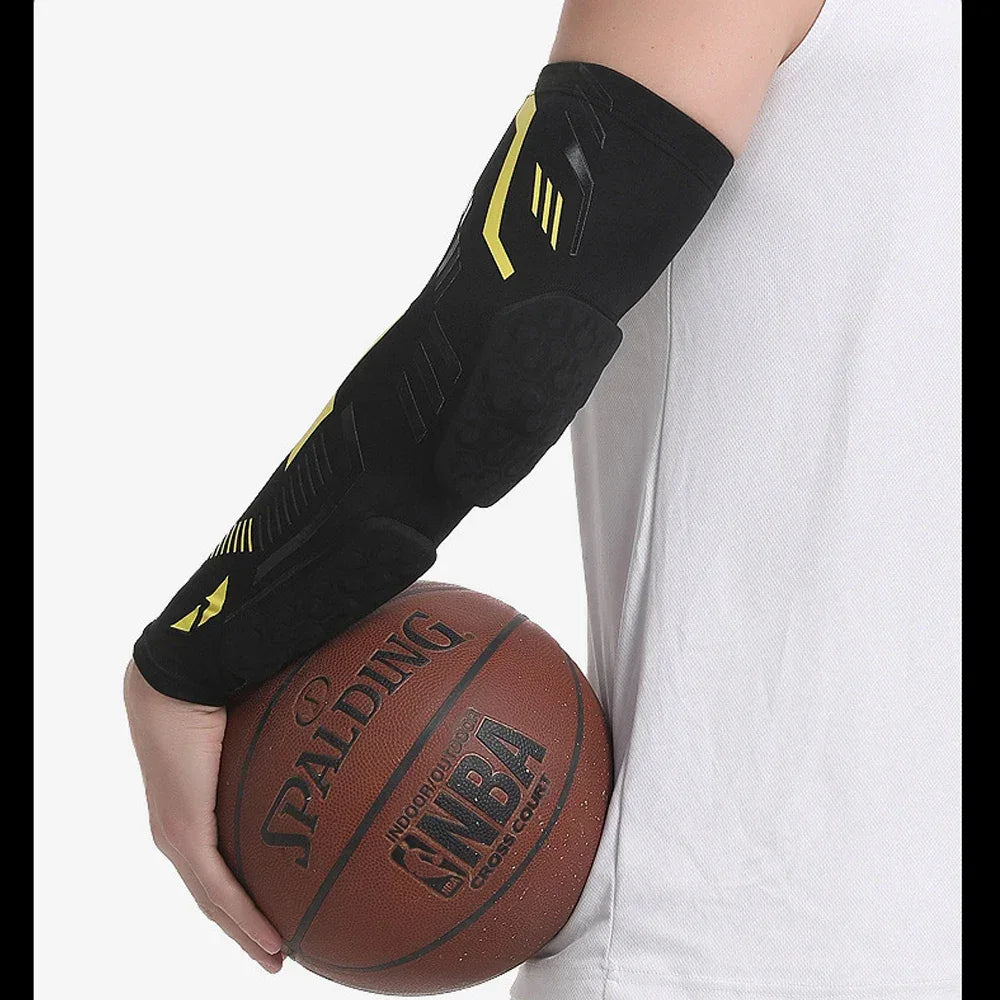 1 Pcs Sports Padded Arm Sleeves Protective Compression Elbow Pad Basketball Football Volleyball Soccer Gym Sport Arm Guards Home - Zen Fit Plus