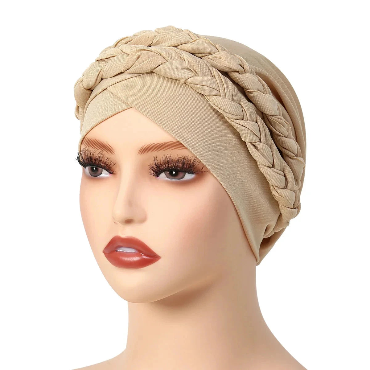 Lady Women Hat Chemo Cap Muslim Braid Head Scarf Turban Head Wrap Cover  Hair Loss Islamic Headwear Zen Fit Plus