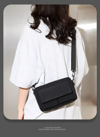 Minimalist Black Shoulder Bag Retro Male Nylon Crossbody Bags Men's Small Messenger Bag for Men Suitable for Daily Use - Zen Fit Plus