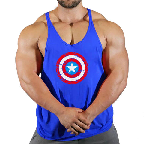 Summer fashion trend fitness vest men's fitness gym clothing fitness printing cool shirt running casual comfortable vest Zen fit plus