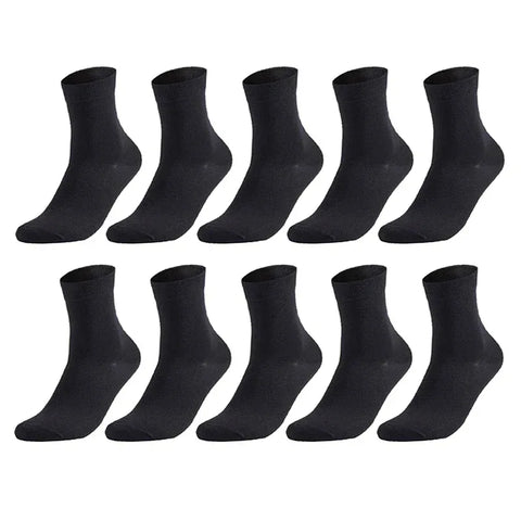 10 Pairs Men's Cotton Socks New Style Black Business Men Socks Soft Breathable Summer Winter for Male Socks Plus Size 38-47 - Zen Fit Plus
