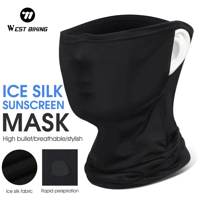 WEST BIKING Breathable Summer Cycling Headwear Ice Silk Anti UV Face Cover Outdoor Sport Running Scarf Dustproof Men Women Mask Zen fit plus