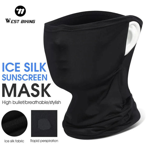 WEST BIKING Breathable Summer Cycling Headwear Ice Silk Anti UV Face Cover Outdoor Sport Running Scarf Dustproof Men Women Mask Zen fit plus