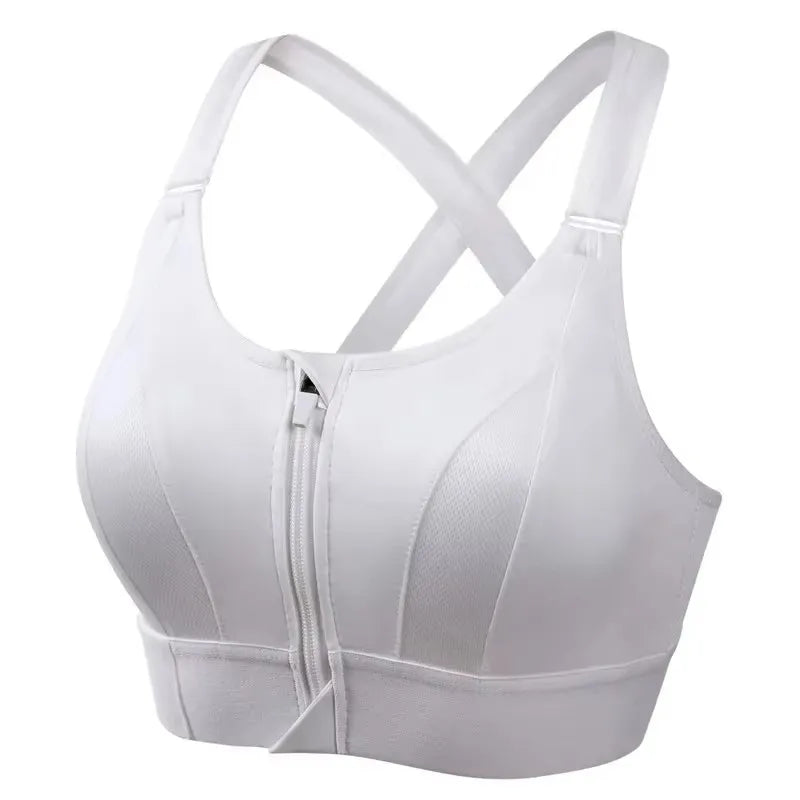 Sports Bras For Women Front Zipper Adjustable Strap Shockproof Elastic Fitness Athletic Brassiere Slim Yoga Crop Top Zen fit plus
