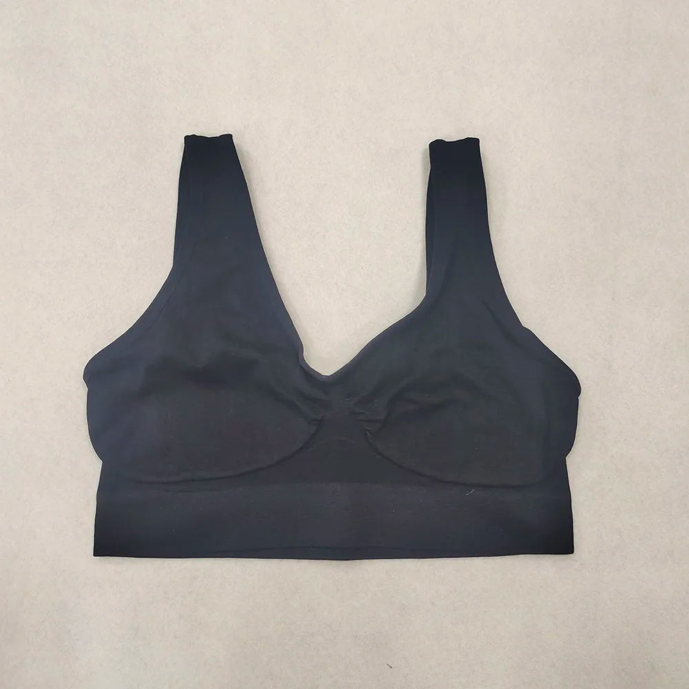 unlined Seamless Bra Vest Women sleep Underwear yoga sports Brassiere Big Size Top no sponge insert pad Bralette Zen fit plus