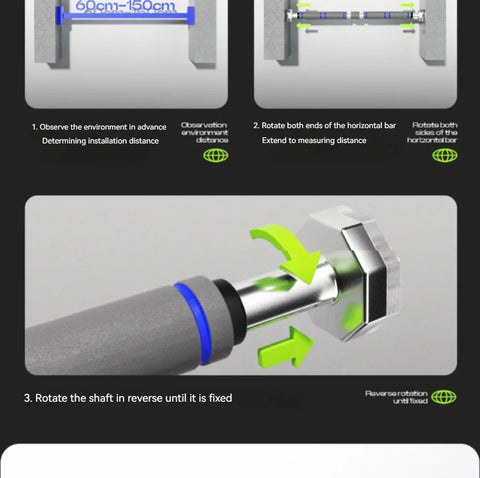 Telescopic Doorway Pull Up Bar Non-Slip Chin-Up Fitness Equipment Adjustable Home Gym Strength Training Heavy Duty For Men Women - Zen Fit Plus