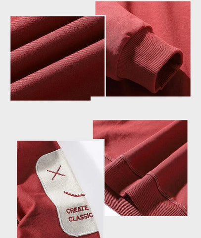 Autumn Casual Hoodies Mens Top Fashion Long Sleeve Round Neck Sweatshirts Streetwear Men Clothes Loose Pullovers Hip Hop Outwear Zen Fit Plus