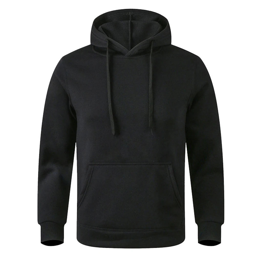 Men's and Women's Warm Sweatshirt Casual Solid Color Streetwear Pullovers Sport Fitness Pocket Hoodies Multi Color Zen fit plus