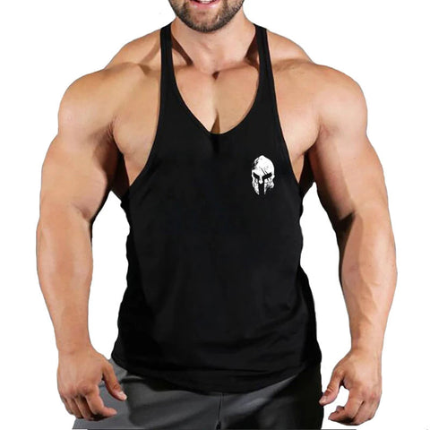 Men's solid color fitness trend print pattern loose thin belt vest breathable and comfortable sleeveless basketball vest Zen fit plus