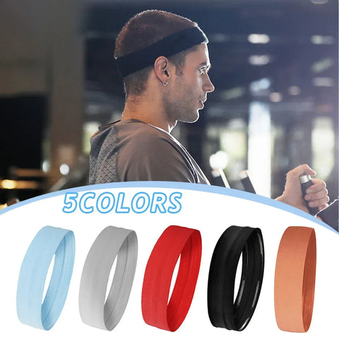 Men Sport Elastic Headbands Thick Non-Slip Sweatband Sports Gym Headband Women Men Breathable Basketball Fitness Yoga Hair Band - Zen Fit Plus