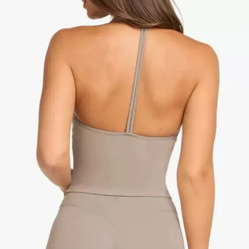 Women sexy halter halter fitness wear Yoga vest with chest pad Sports bra Sports shorts Yoga fitness clothing - Zen Fit Plus