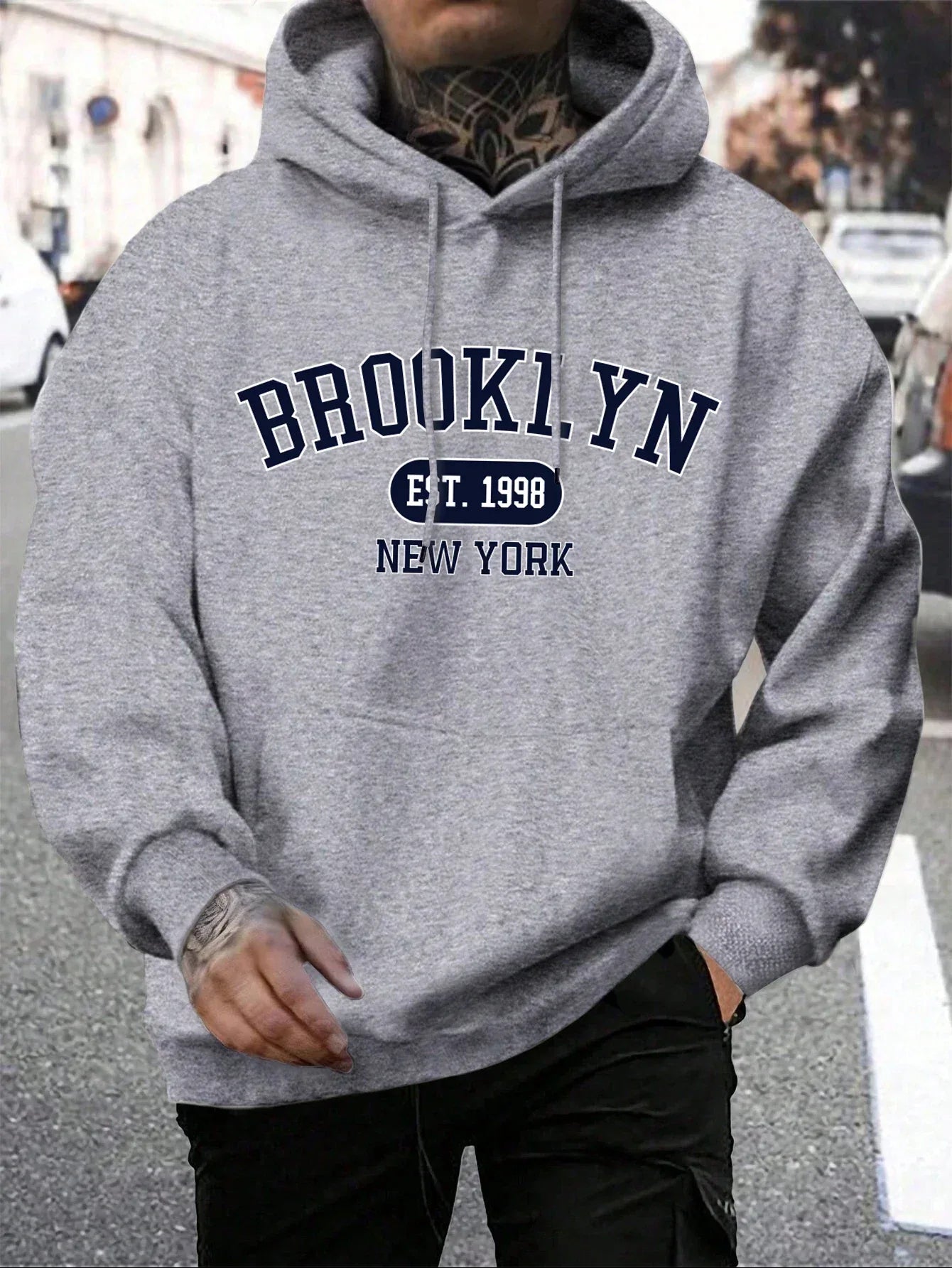 Brooklyn Est 1998 New York Printing Men Hoodies Harajuku Crewneck Hoodie Fashion Oversize Hoody Autumn Comfortable Tracksuit - Zen Fit Plus