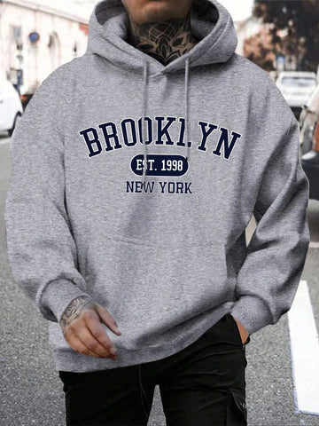 Brooklyn Est 1998 New York Printing Men Hoodies Harajuku Crewneck Hoodie Fashion Oversize Hoody Autumn Comfortable Tracksuit - Zen Fit Plus