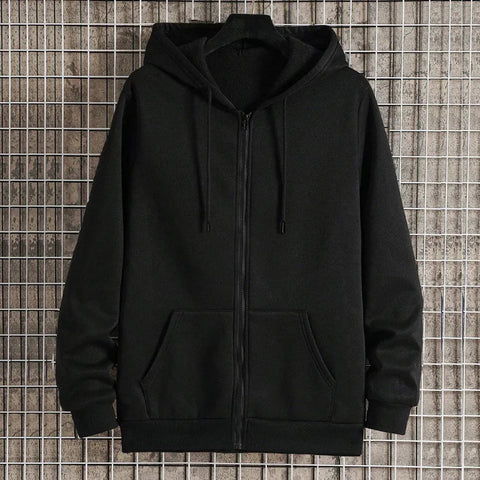 Men's Fleece Zip Up Hoodies Running Sports Sweatshirts Fashion Women Classic Casual Zipper Jackets Y2k Coats Hip Hop Streetwear Zen fit plus