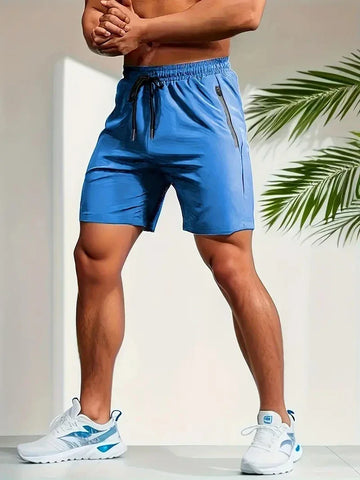 UETEEY Summer Shorts Men Gym Sport Running Squat Fitness Workout Man Short Pants Breathable Quick-drying Drawstring Mens Shorts - Zen Fit Plus