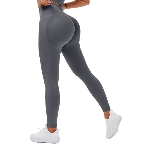 2023 Seamless Knitted Fitness GYM Pants Women's High Waist and Hips Tight Peach Buttocks High Waist Nude Yoga Pants Zen fit plus